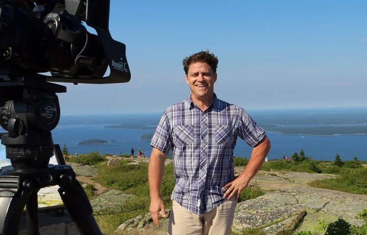 Tom Johnston, seen at Acadia National Park, loved Maine, said Brian Cliffe, general manager of WCSH. "Clearly from the outpouring of support, Maine loved him right back."
