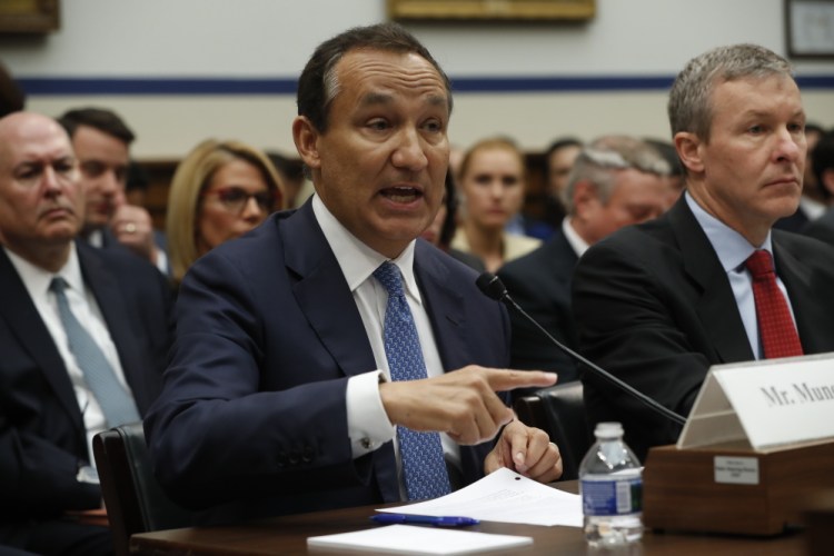United Airlines CEO Oscar Munoz said he was at the hearing "because on April 9 we had a serious breach of public trust" when a passenger was injured while being taken off a plane.