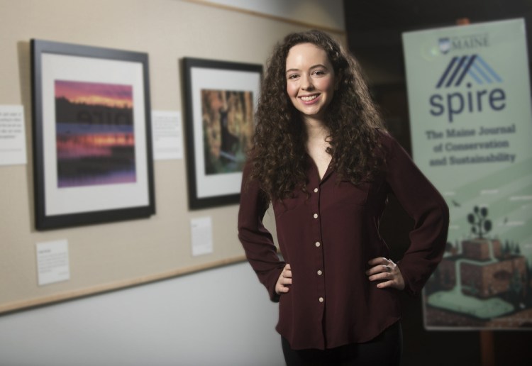 University of Maine graduate student Kaitlyn Abrams with images featured in the new online journal Spire.