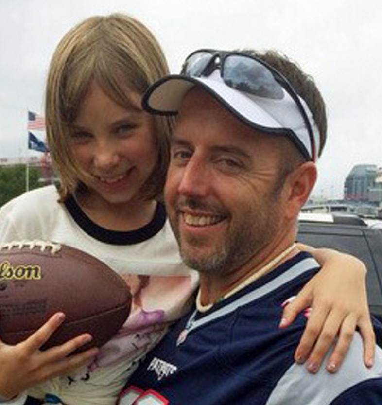 Darren Cook with his daughter, Skylar Cook. Mr. Cook died Saturday after a sudden illness. He was 45 years old.