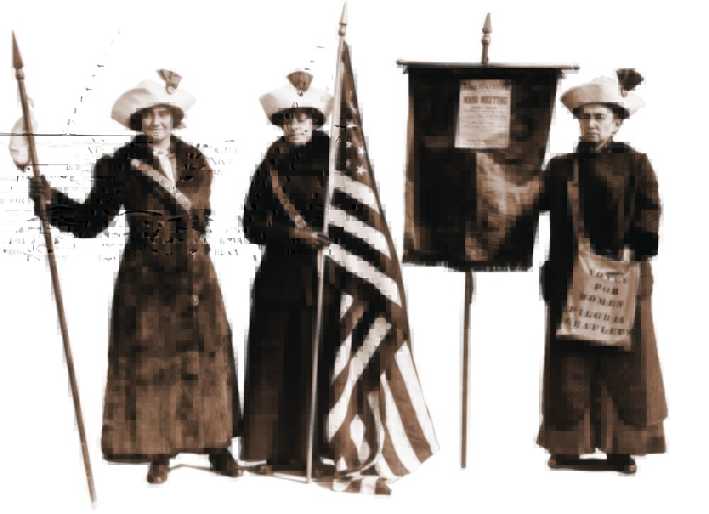 Jessie Stubbs, Rosalie Jones and Ida Craft join in the Suffrage Hike of 1912 from Manhattan to Albany, New York.
