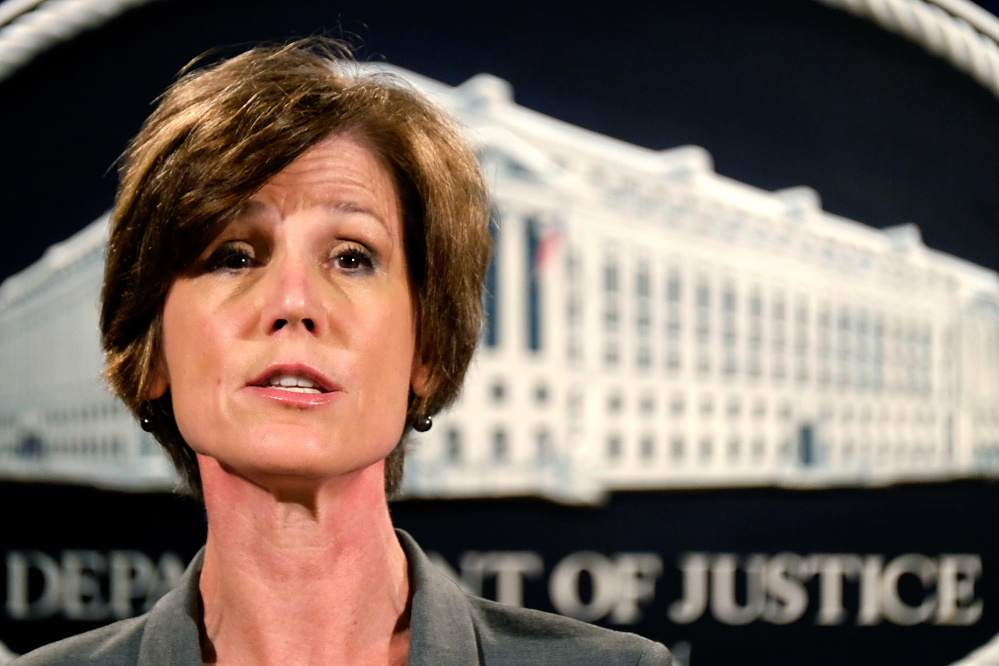Former Deputy Attorney General Sally Yates is expected to testify to Congress about former Trump National Security Adviser Michael Flynn's ties to the Russian government.
Associated Press/J. David Ake