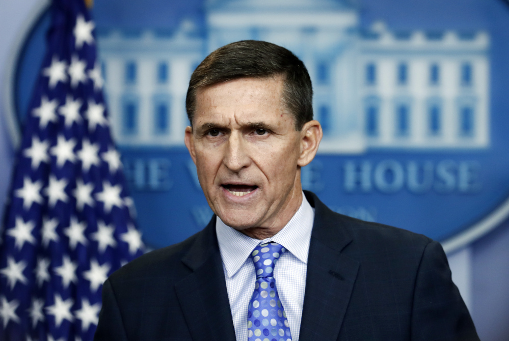 Former national security adviser Michael Flynn, seen at the White House on Feb. 1, has not voluntarily provided documents to the Senate Intelligence Committee, so the committee issued a subpoena Wednesday.