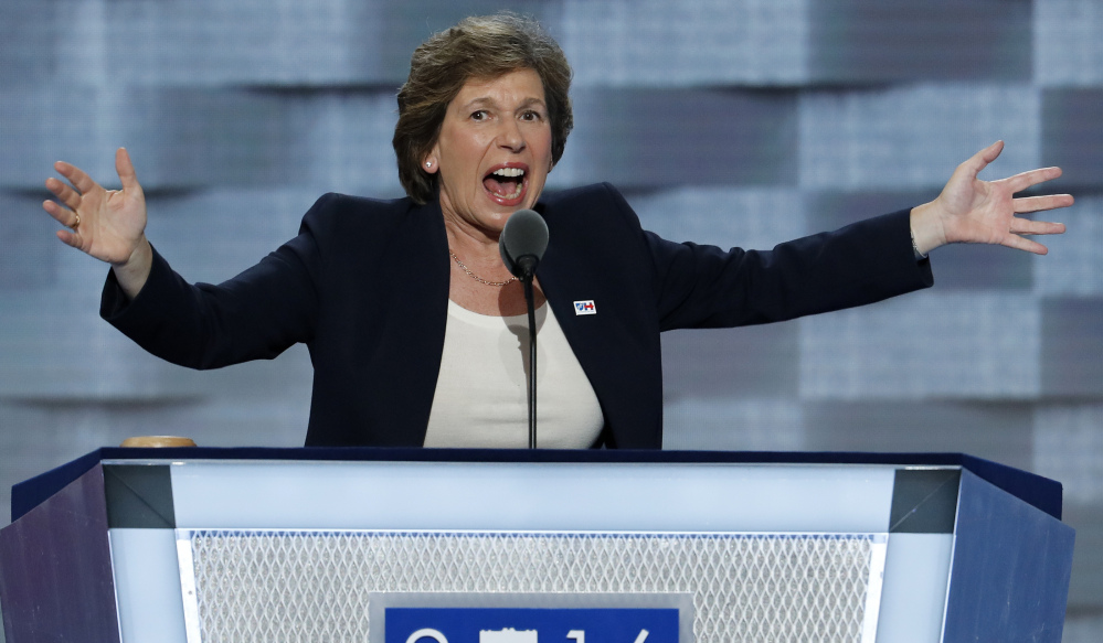 Randi Weingarten, president of the American Federation of Teachers, speaks during the first day of the Democratic National Convention in Philadelphia. The nation's two largest teachers' unions contributed $573 million to campaigns from 2007 through 2016, much of it designed to counter the spending of the wealthy families and their affiliated groups. Associated Press/J. Scott Applewhite