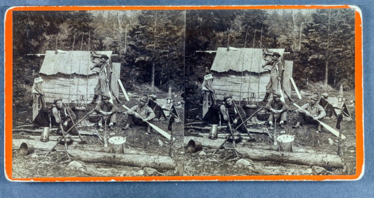 "Camping Out," a photo taken in around 1875 at Moosehead Lake by photographer D.C. Dinsmore of Dover.