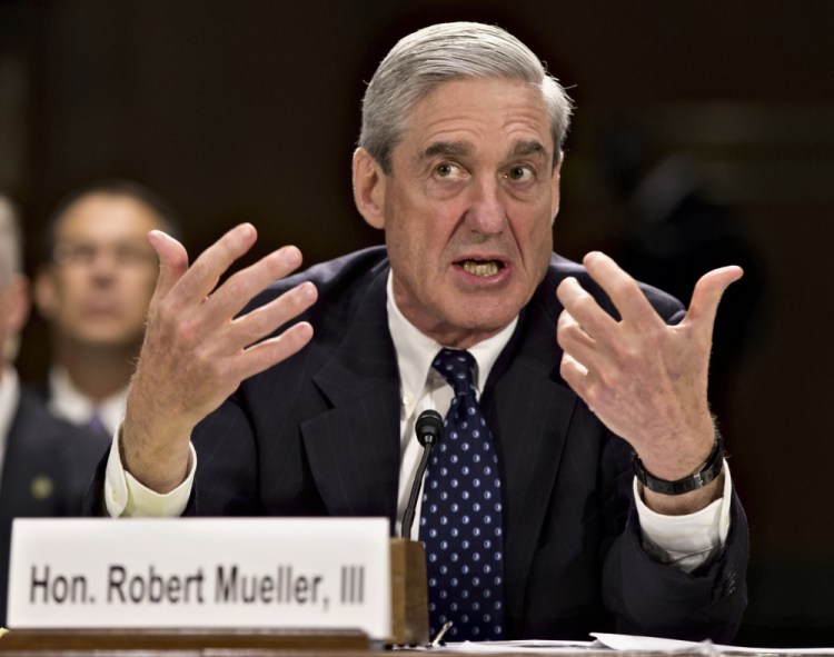 Former FBI director Robert Mueller, shown testifying on Capitol Hill in 2013, has agreed to serve as special counsel to oversee the investigation into Russian interference in the 2016 presidential election.
