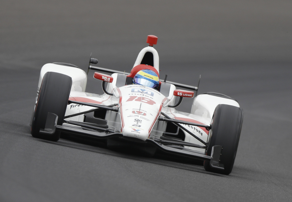 Sebastien Bourdais of France is one of a number of drivers contending for the pole position in the Indianapolis 500. Weather has led to an ever shifting leaderboard in practice.