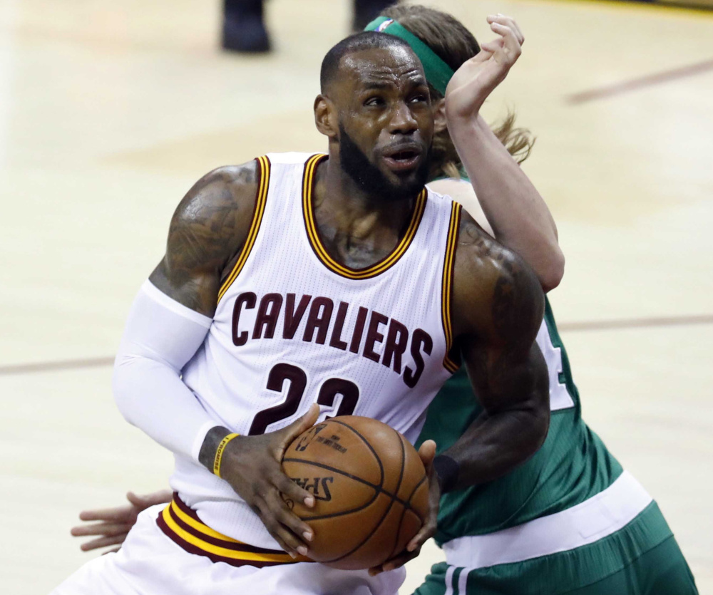 After he and his teammates dominated the first two games of the Eastern Conference finals against the Celtics, Cleveland's LeBron James scored just 11 points – none in the final 16 minutes – in a stunning 111-108 loss Sunday night.