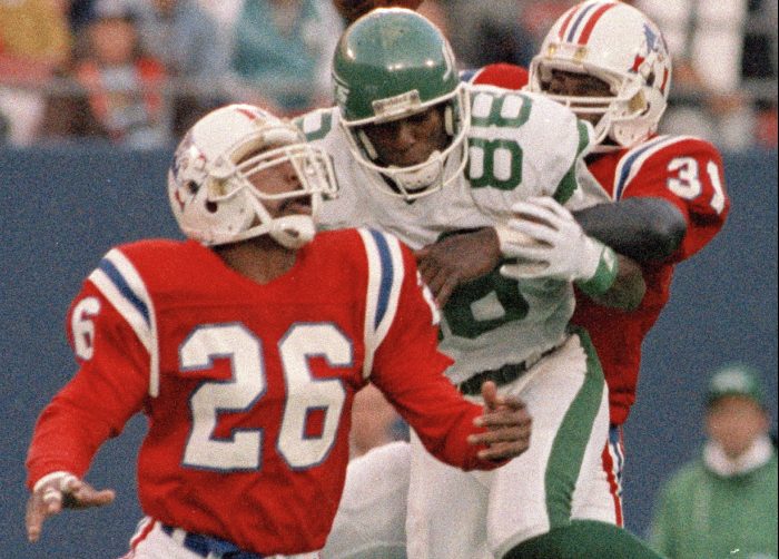 Raymond Clayborn, left, still shares the Patriots' career record for interceptions with 36 and was selected to the Pro Bowl three times.