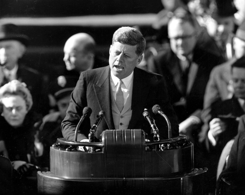President Kennedy delivers his inaugural address on Jan. 20, 1961.
Associated Press file