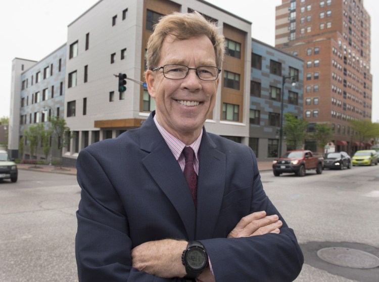 Dana Totman, president and CEO of Avesta Housing, believes that NIMBYism is a serious deterrent to economic growth and affordable housing in the state. He's standing in front of one of Avesta's projects on Cumberland Avenue in Portland.
