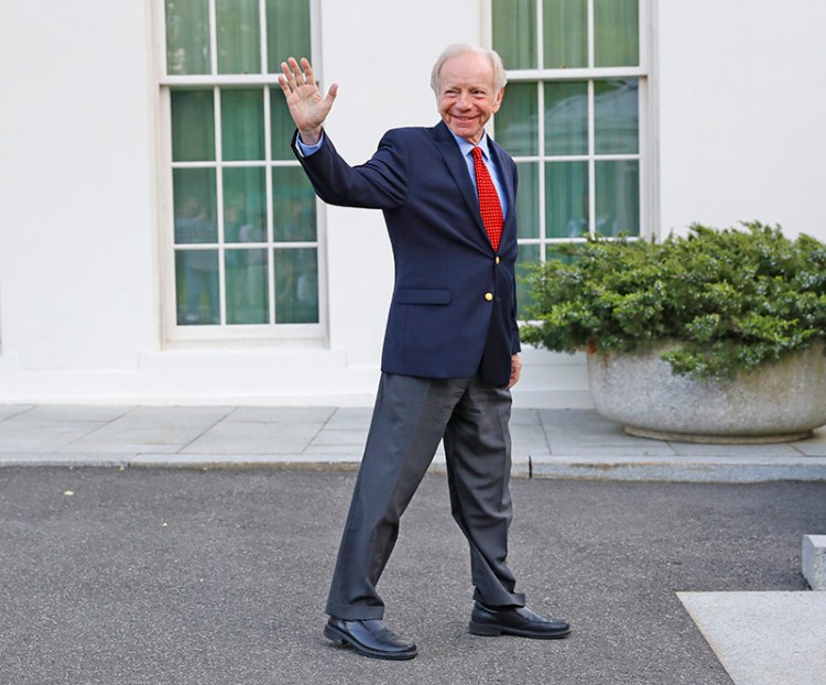 Former Connecticut Sen. Joe Lieberman leaves the West Wing of the White House on May 17, 2017, after meeting with President Trump over the FBI director's post.