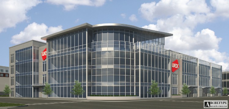 The Wex headquarters will be a four-story, 100,000-square-foot building with 10,000 square feet of retail space on the first floor. 