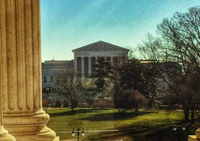 The Supreme Court, looking across from the Capitol steps. Rates of poverty are still much higher for LGBT individuals than for the population at large.