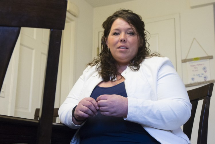 Recovering from addiction and receiving treatment, Brianna Nielsen, 36, of Portland says Medicaid coverage is crucial to her family of three and even a $14 monthly premium would be a hardship on them. "I would be devastated right now if I lost MaineCare insurance," she says. "Our family would be in a crisis."