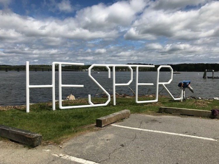 Nick Dalton created a waterfront tribute to the ships Hesper and Luther Little.