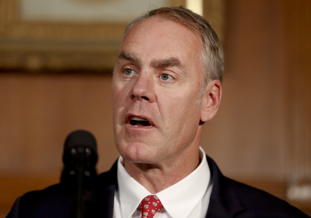 Interior Secretary Ryan Zinke, shown in April, said Congress should approve legislation granting tribes legal authority to "co-manage" some of the Bears Ears National Monument site, although he is recommending that the monument be scaled back in size.