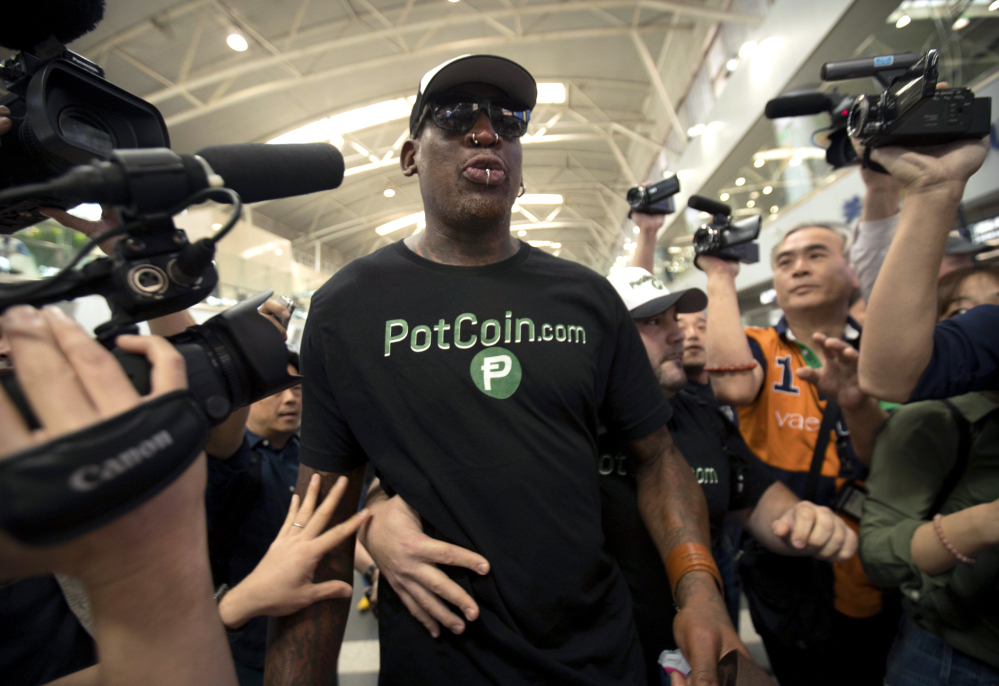 North Korea is expecting another visit by former NBA bad boy Rodman on Tuesday in what would be his first to the country since President Donald Trump took office.  (AP Photo