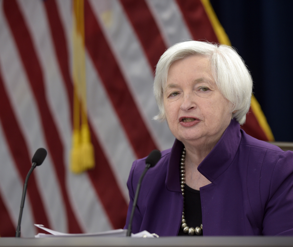 Federal Reserve Chair Janet Yellen, in Washington on Wednesday, speaks about an interest rate chaange that marks the third increase in six months.