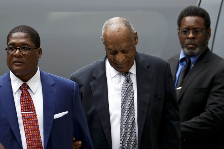 Bill Cosby arrives at the Montgomery County Courthouse during his sexual assault trial on Friday in Norristown, Pa.