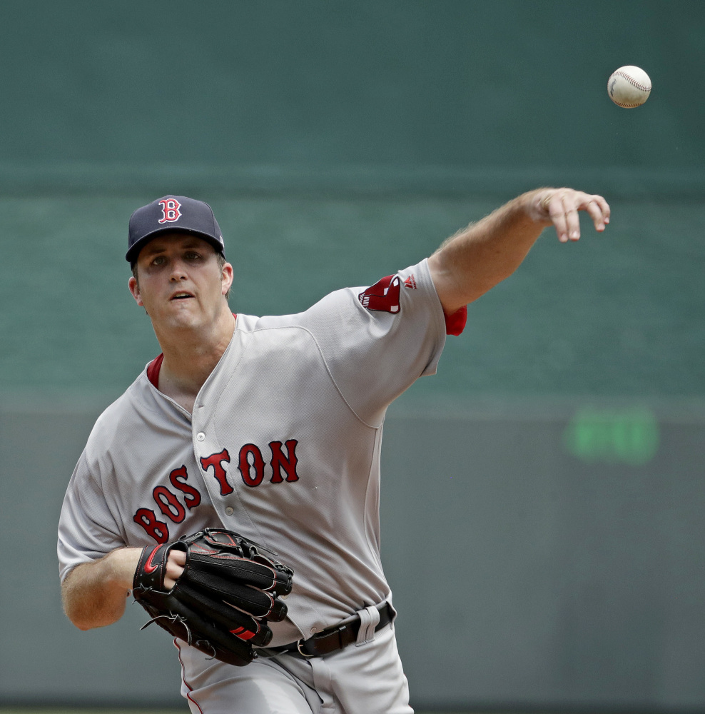 Red Sox starter Drew Pomeranz pitched into the seventh inning, allowing two runs and six hits.