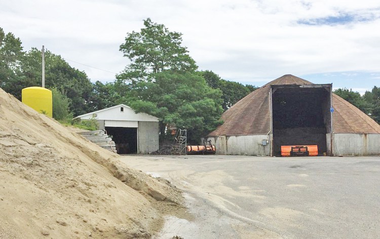 South Portland's current public works site on O'Neil Street includes dump trucks, garage facilities, sand piles and the salt shed.