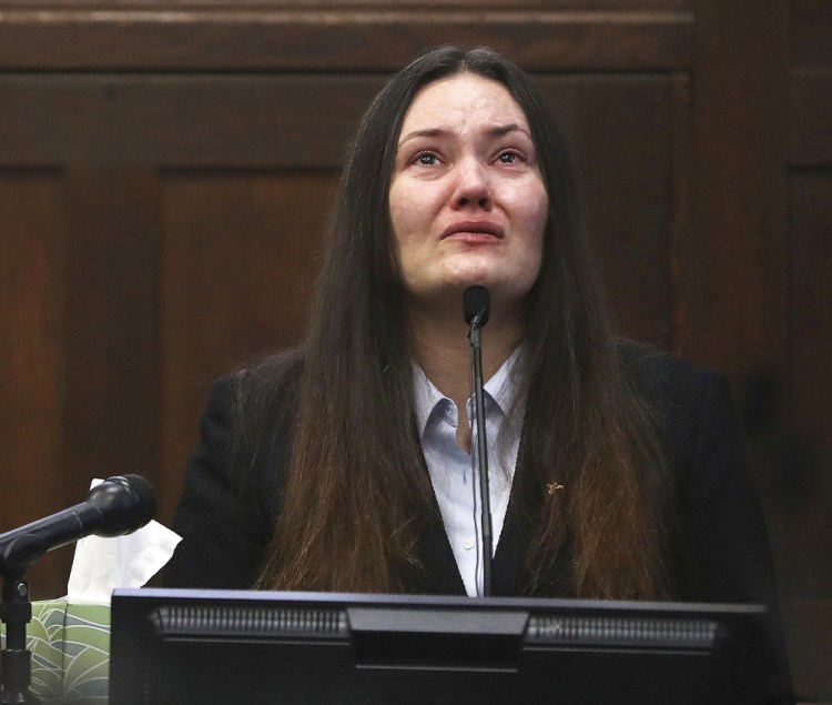 Rachelle Bond testifies in Suffolk Superior Court in Boston this month. Her former boyfriend, Michael McCarthy, was convicted Monday of murder in the 2015 killing of her daughter, Bella Bond.