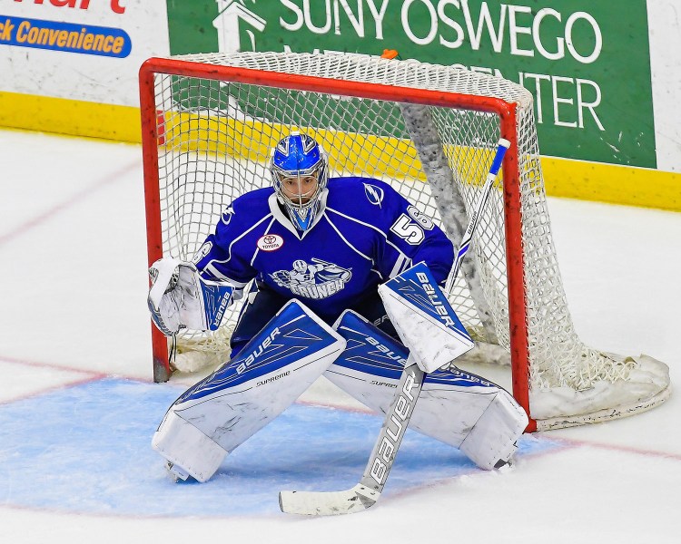 Mike McKenna has played in all 18 playoff games for the Syracuse Crunch, going 11-7 with a 2.66 goals-against average.