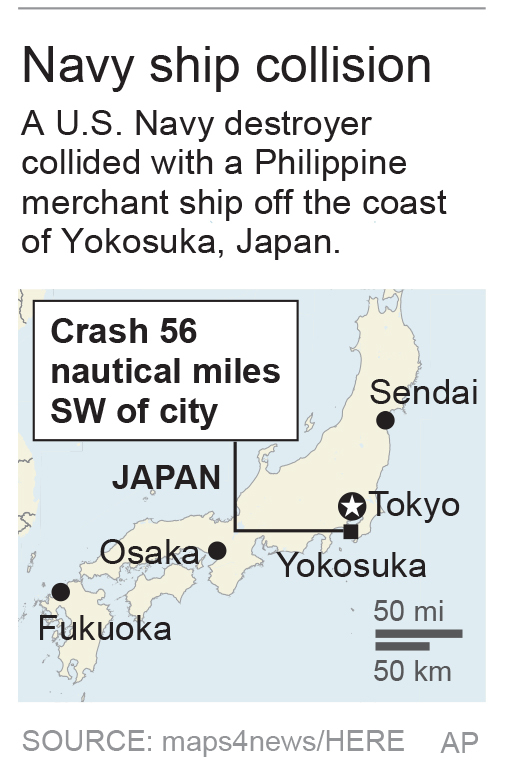 Map locates Yokosuka. Japan; 1c x 3 inches; 46.5 mm x 76 mm;