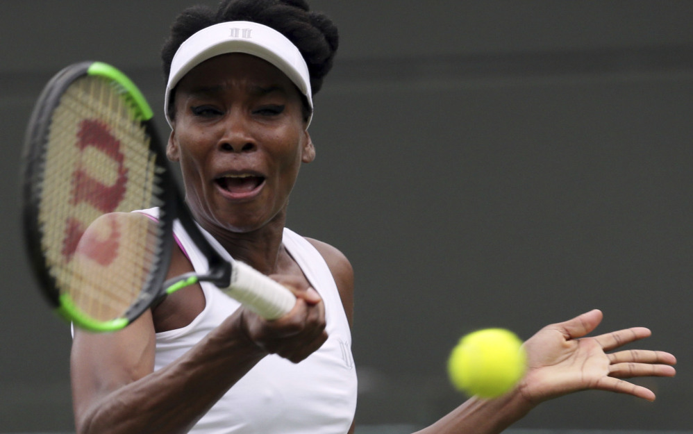 Venus Williams defeated Belgium's Elise Mertens on the opening day at Wimbleon on Monday, but struggled to stay composed during the postmatch news conference.