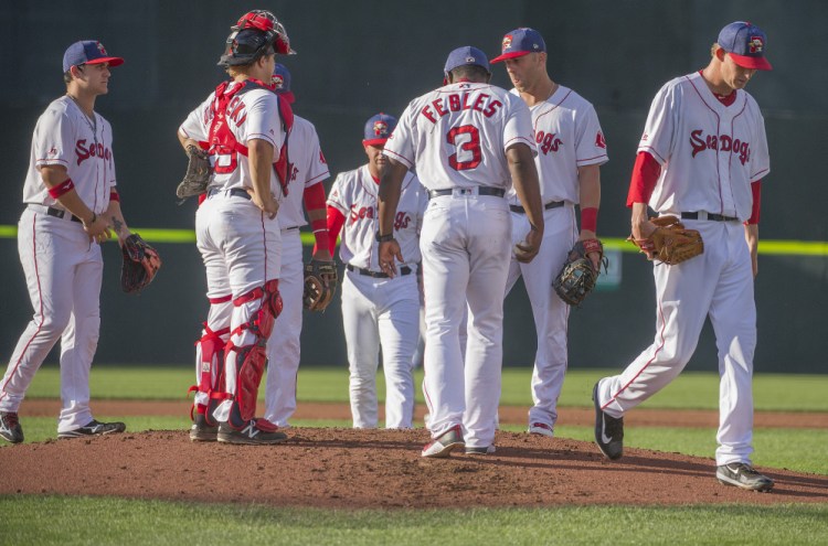 Henry Owens did not last long in Tuesday night's game. He faced eight batters, got two out, walked six and was pulled after 42 pitches and two-thirds of an inning. He's scheduled to pitch again Sunday against Reading.