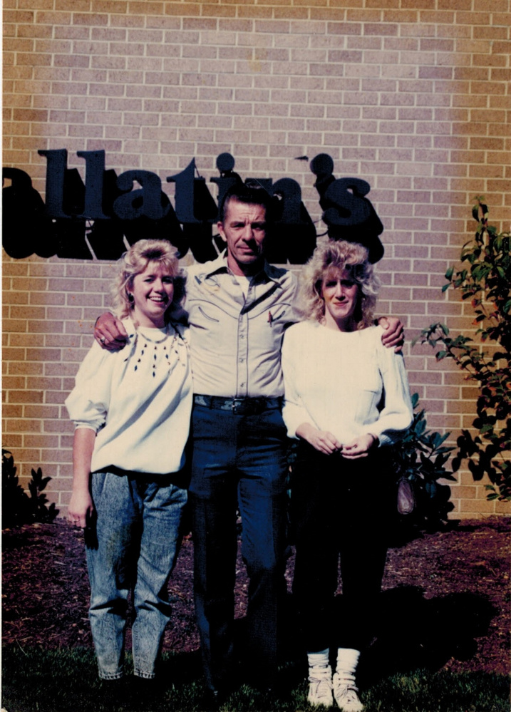 Ambrosse "Tom" McCarthy, center, with Lori Hayden, left, and Trisha Austin in about 1989. McCarthy helped raise the girls with their mother, Darla Pickett, after their biological father was killed in a traffic accident.