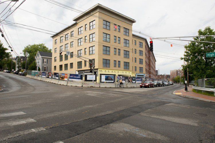 People on the wait list for apartments in this new building at High and York streets were informed in April that the units would instead be sold as condos. Nine of the condos had been reserved as of Friday.