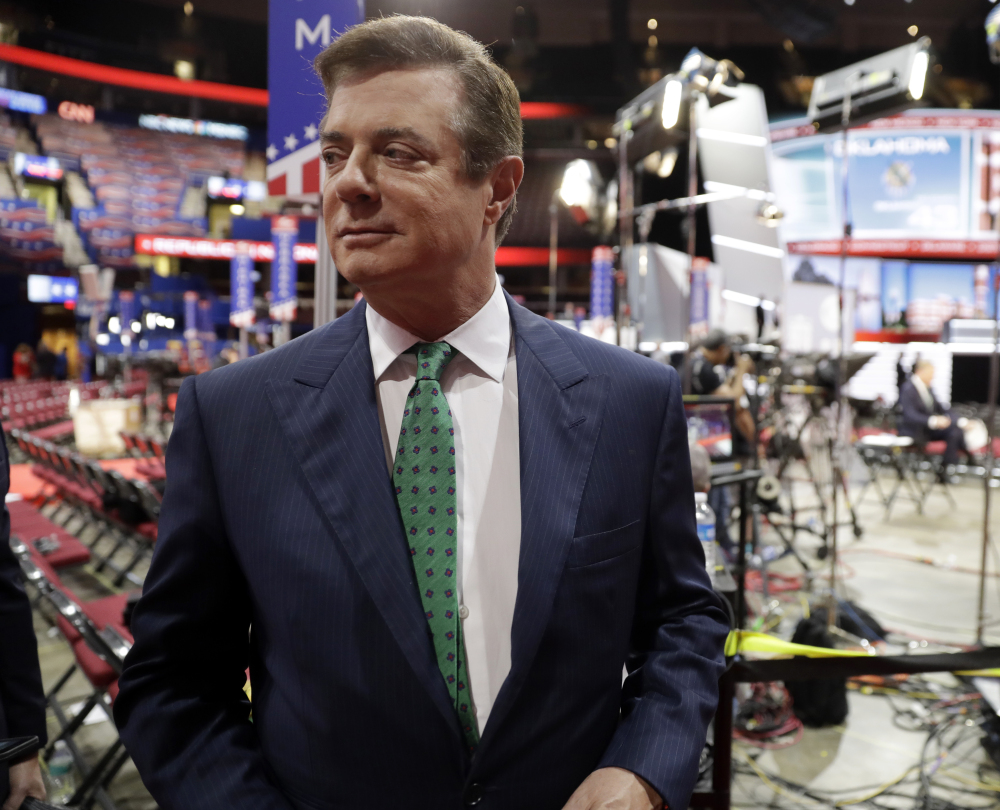 A Senate committee is likely to question Paul Manafort, left, about possible coordination between Russia and the Trump campaign to help his candidate get elected.