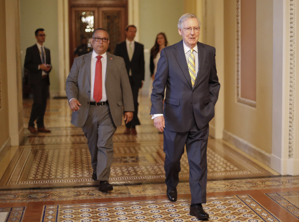 Senate Majority Leader Mitch McConnell of Kentucky appears to have tweaked the Republicans' health care bill to get votes from the far right, but health insurance companies are calling it "unworkable in any form."