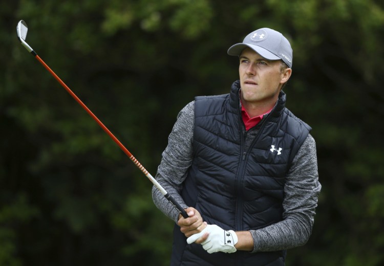 Jordan Spieth plays off the fifth tee during the first round of the British Open Thursday at Royal Birkdale in Southport, England.