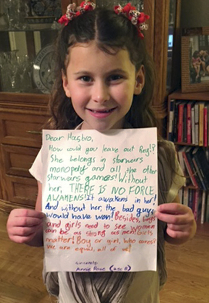 Annie Rose Goldman diplays the letter she wrote to Hasbro that went viral.
