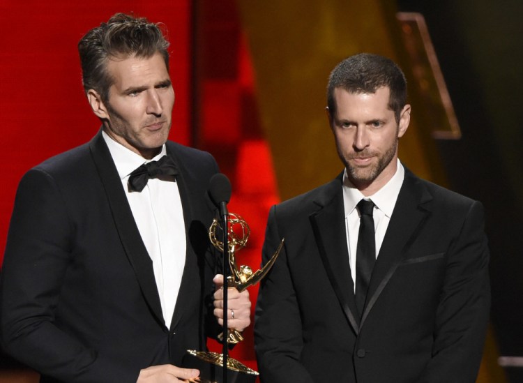 David Benioff, left, and D.B. Weiss, creator-showrunners of "Game of Thrones" will create and write HBO's proposed new series, "Confederate."