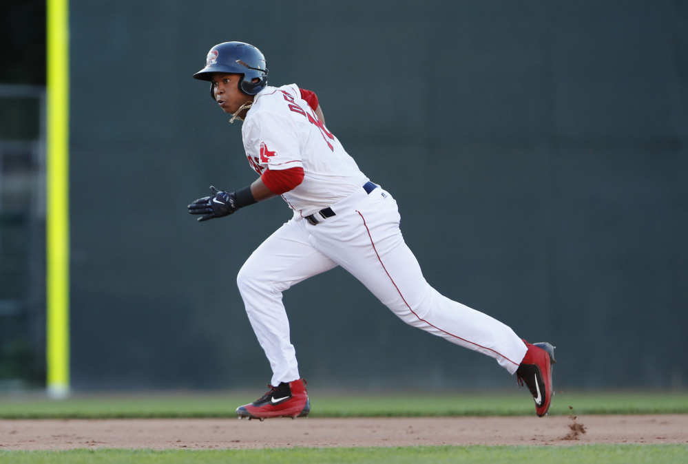 Rafael Devers, who started the season with the Portland Sea Dogs, is being promoted to the Boston Red Sox. The third baseman will join the team Monday and likely play Tuesday.