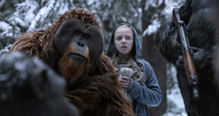 Karin Konoval, left, and Amiah Miller in "War for the Planet of the Apes," which has a 93 percent score on Rotten Tomatoes.