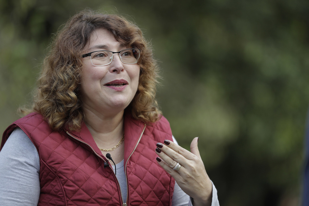 In this Sunday, May 28, 2017 photo, Naara Abe, former member of the Rhema Community Evangelical Ministry, speaks during an interview in Franco da Rocha, Brazil, in the greater Sao Paulo area. Abe, a member of the Franco da Rocha church for a quarter-century, said the dramatic changes in the church by the Word of Faith Fellowship made her want to leave a decade ago, but that she mustered the courage only last year. The final straw, she said, was a conversation with Jane Whaley about her teenage son, who liked a fellow congregant but was not allowed to talk to her because the sexes are strictly separated. If she was a really good mother, Abe said Whaley told her, she would crack down on her son. (AP Photo/Andre Penner)