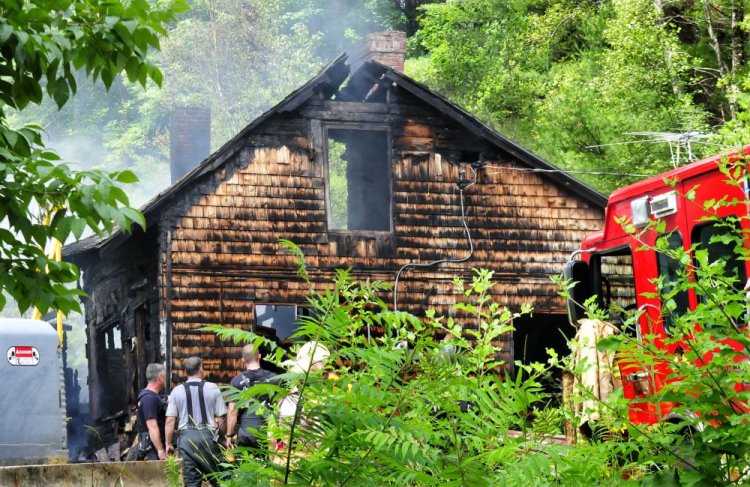 Firefighters from several Somerset County departments went to fight a fire Tuesday that destroyed the home at 28 Quincy Wood Road in Anson.