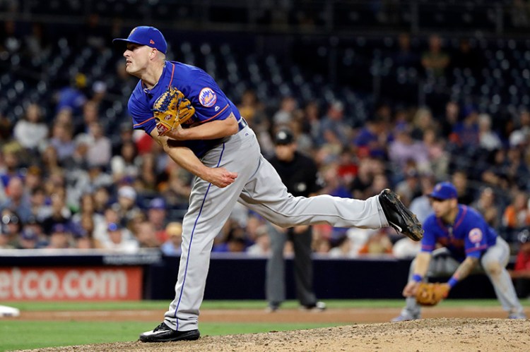 New York Mets closer Addison Reed pitches against the Padres on July 25 in San Diego. The Red Sox, who picked up Reed on Monday, are counting on him to be effective late in games.