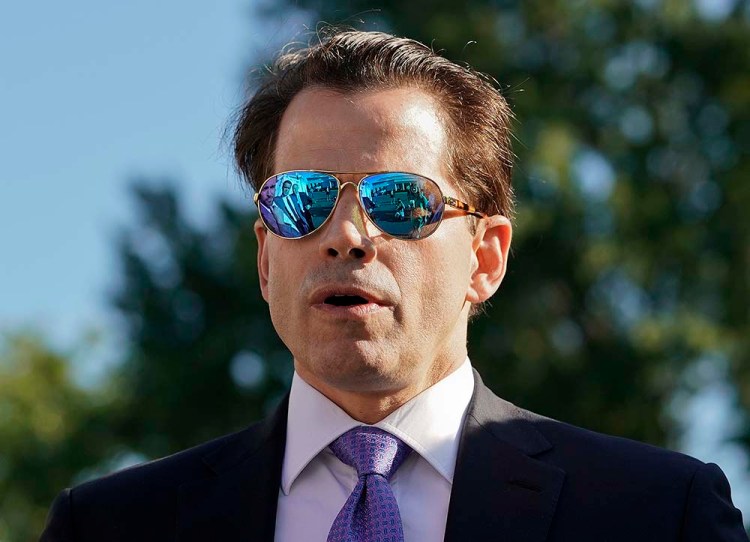 White House communications director Anthony Scaramucci speaks to members of the media outside the White House on Tuesday.
