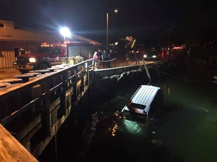 The Cape Porpoise Fishing Pier, where this SUV rolled into the water around 9:30 p.m. Monday.