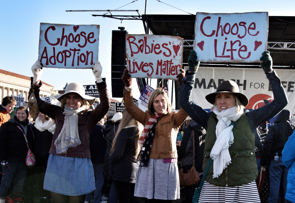 A March for Life rally in Washington, D.C., in January.  Groups are challenging the Democratic Congressional  Campaign Committee's suggestion to back abortion-rights candidates.