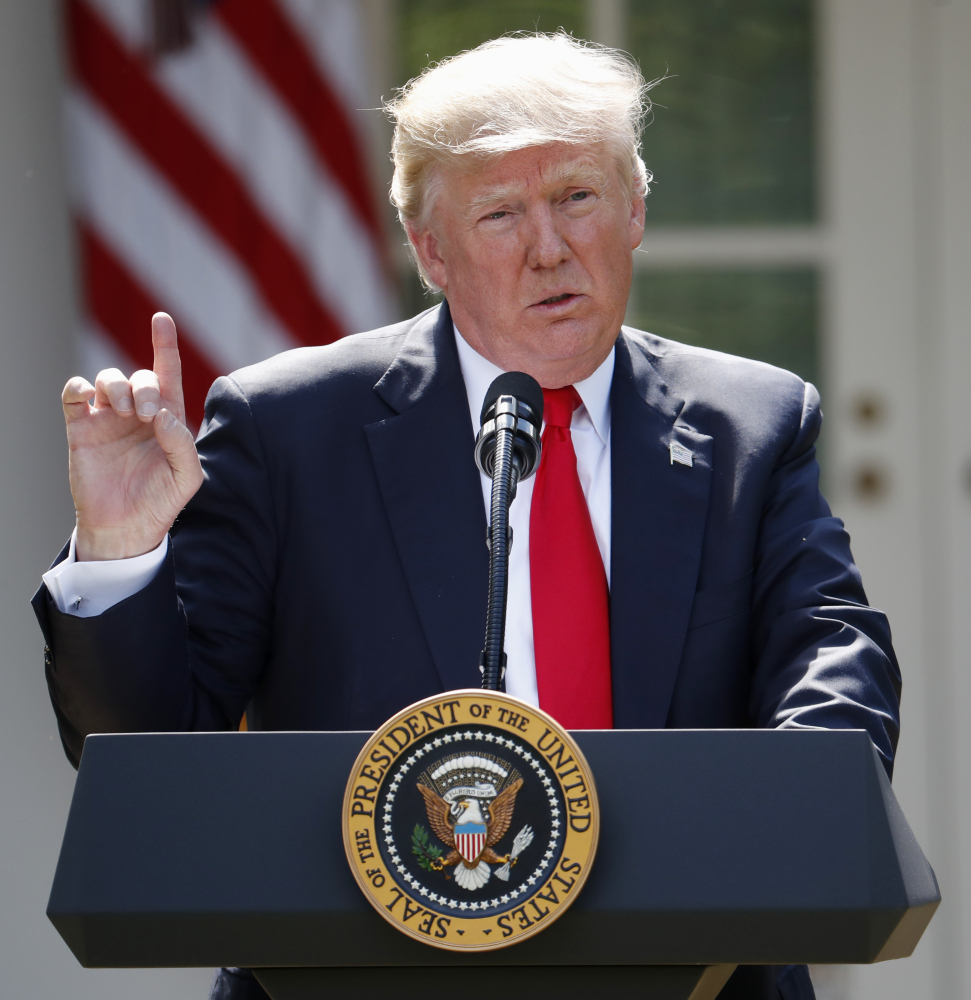 President Trump is "open to re-engaging in the Paris Agreement if the United States can identify terms that are more favorable to it," the State Department says.