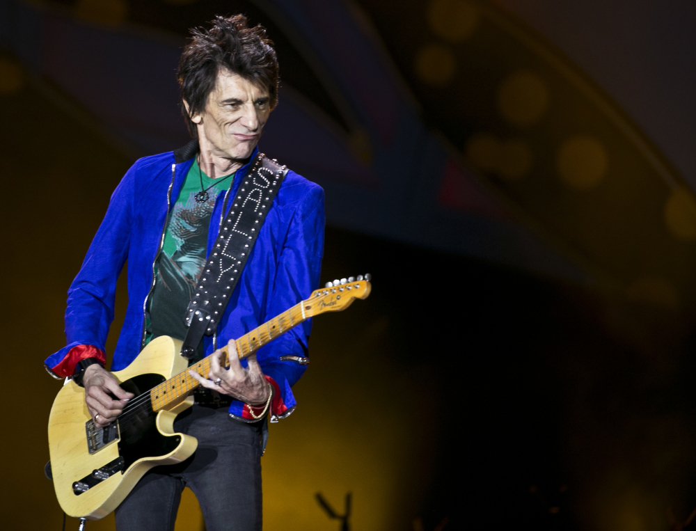 Ronnie Wood plays with the Rolling Stones last year in Havana.