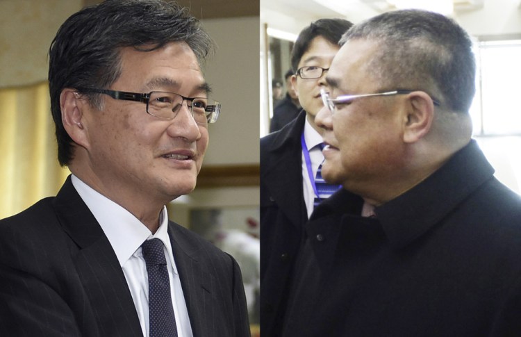 U.S. envoy for North Korea policy Joseph Yun, left, seen in Seoul, South Korea, on March 22, and senior North Korean diplomat Pak Song Il, seen in Pyongyang, North Korea, on Feb. 2, 2016, have been in contact regularly, according to U.S. officials and others briefed on the process.