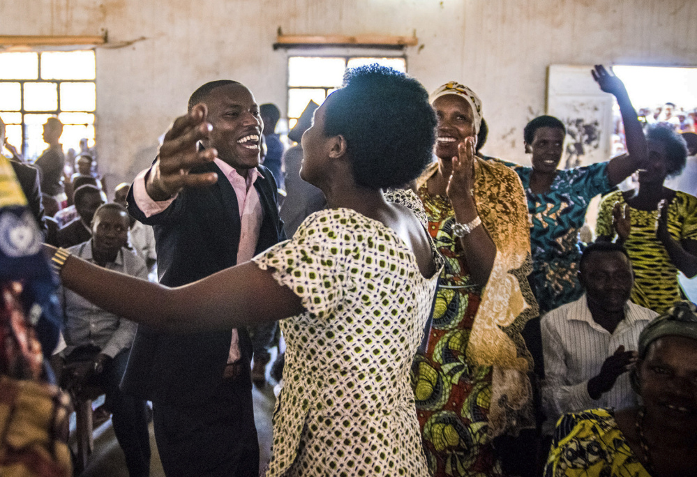 Students celebrate in June after the first class of the Southern New Hampshire University and Kepler higher education program graduated in Kiziba Refugee Camp in Kigali, Rwanda.